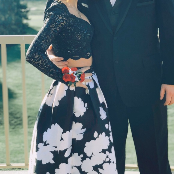 long black and white prom dress - Picture 1 of 3